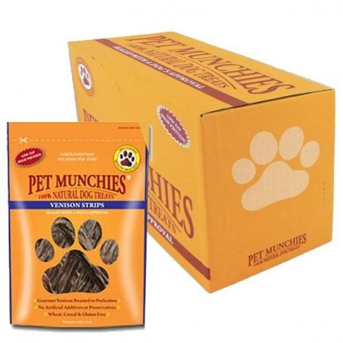 Pacote com 64 palitos de veado para cães, sabor natural.
