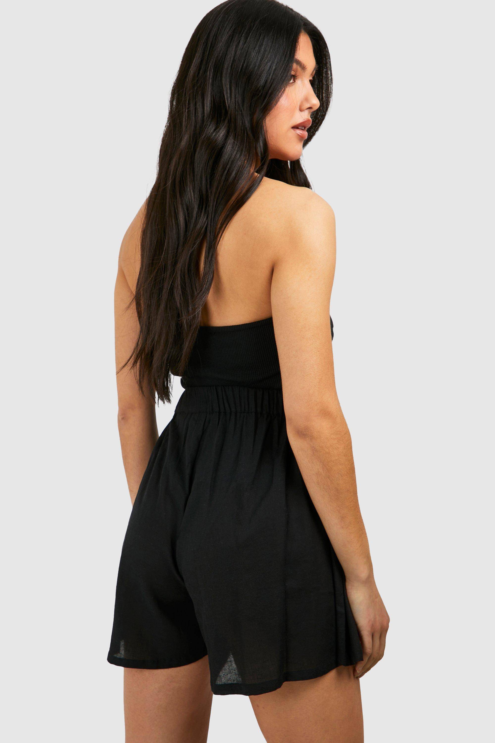 boohoo Shorts de maternité à l'aspect lin et ceinturés