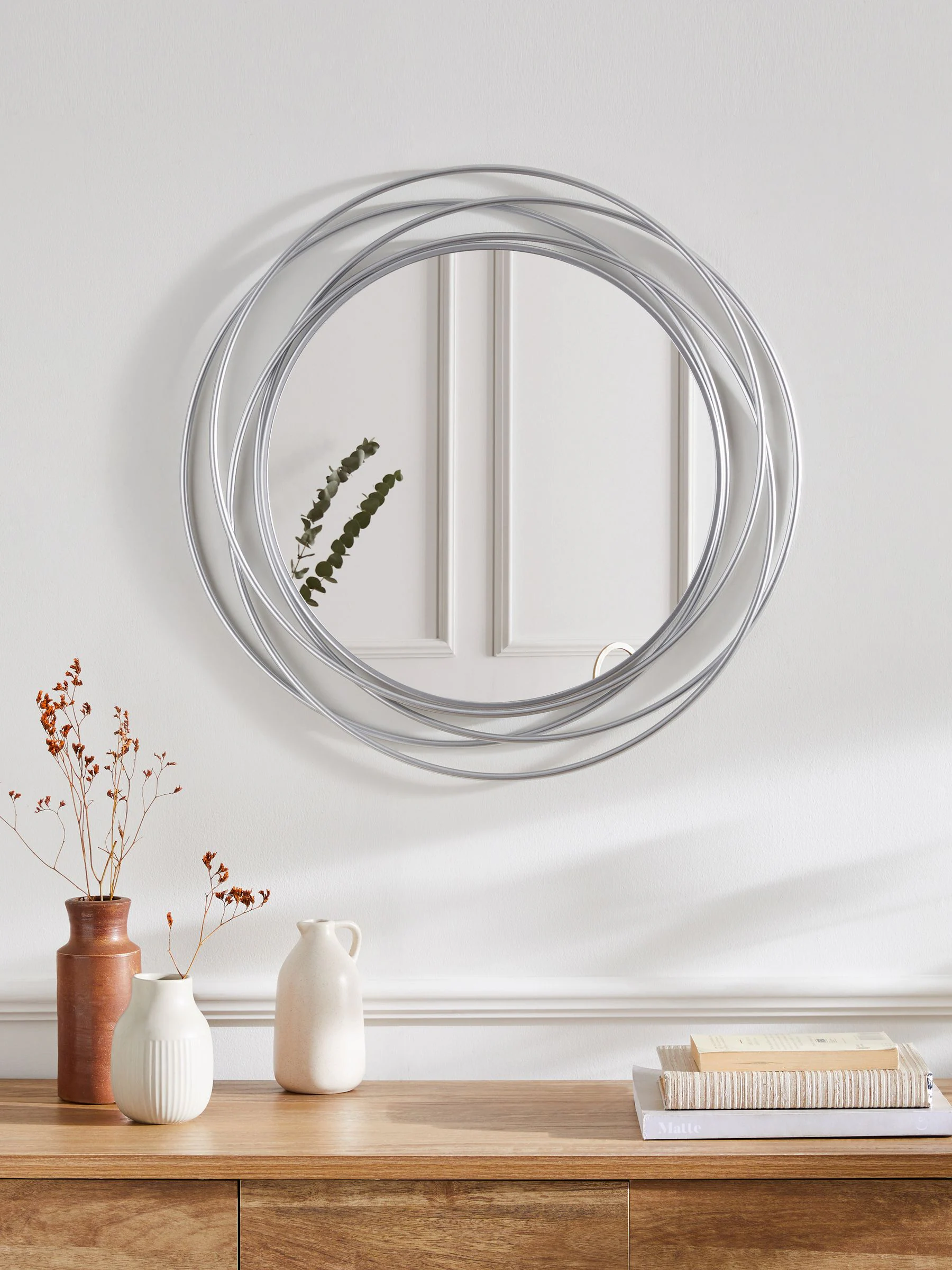 Contemporary Wire 60cm Wall Mirror