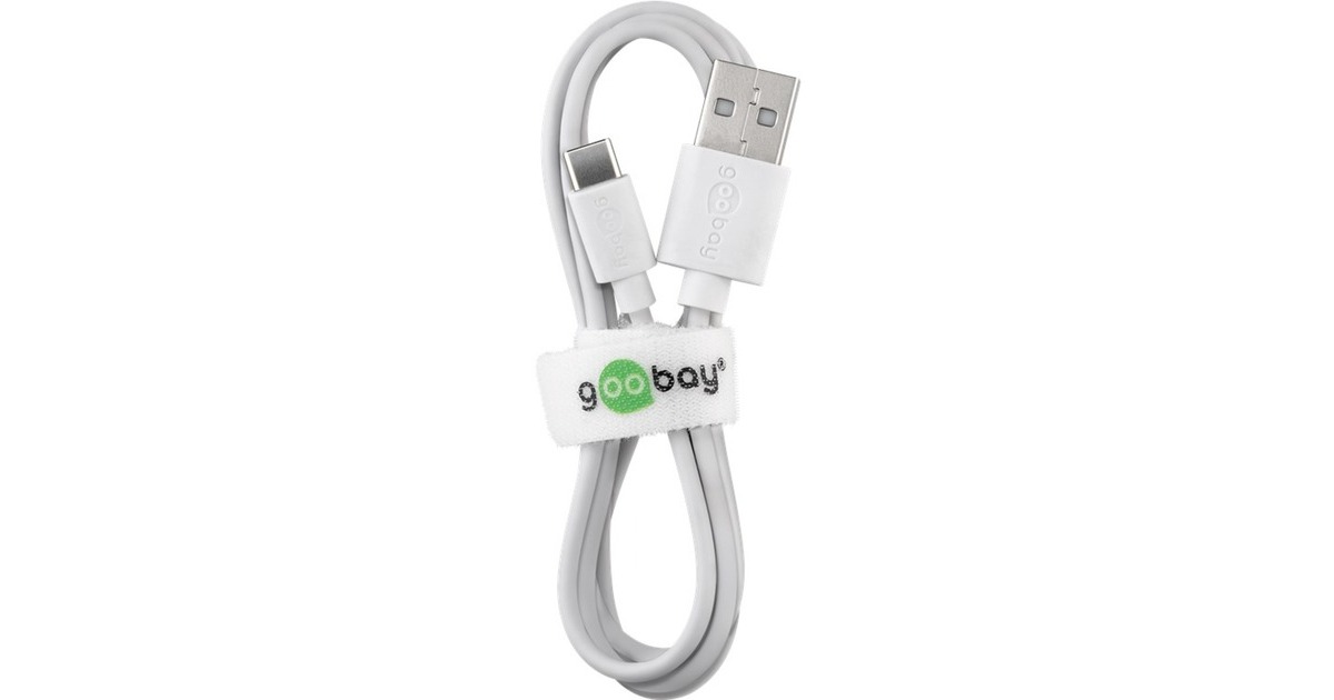 goobayUSB-C 2.0 oplaad- en synchronisatiekabel  (Wit, 1 meter)