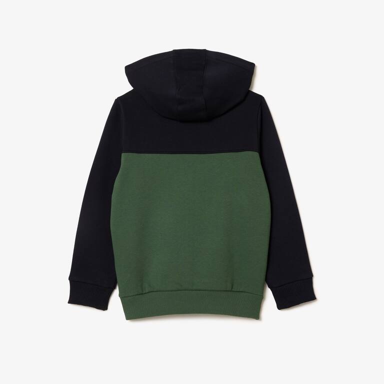 Sweatshirt à capuche enfant Lacoste en molleton coton biologique Pullovers & Sweatshirts - Bleu - Lacoste - Enfant