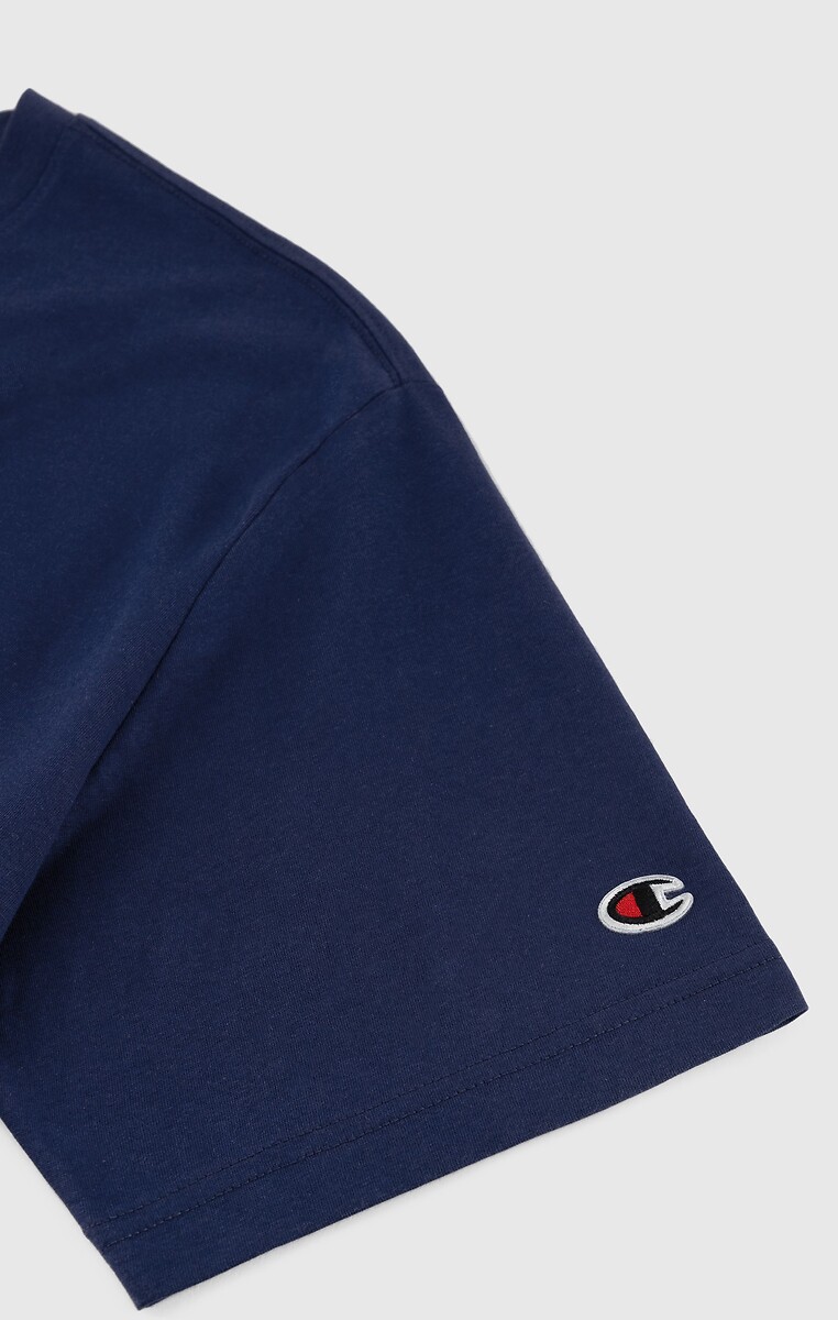 CHAMPION<br>Camiseta de manga curta com gola redonda e logotipo bordado