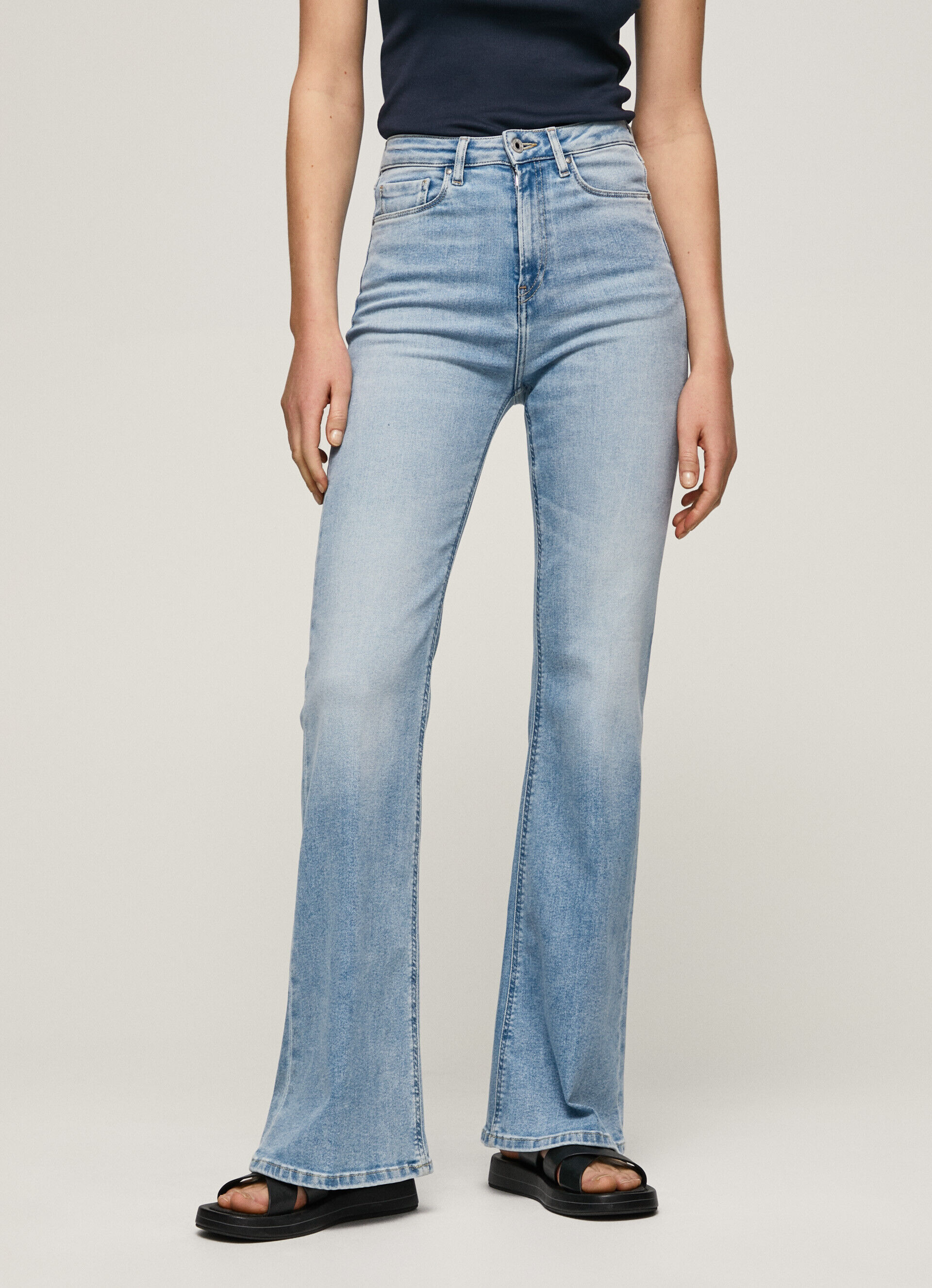Calça jeans Willa Fit Flare de cintura alta - jeans