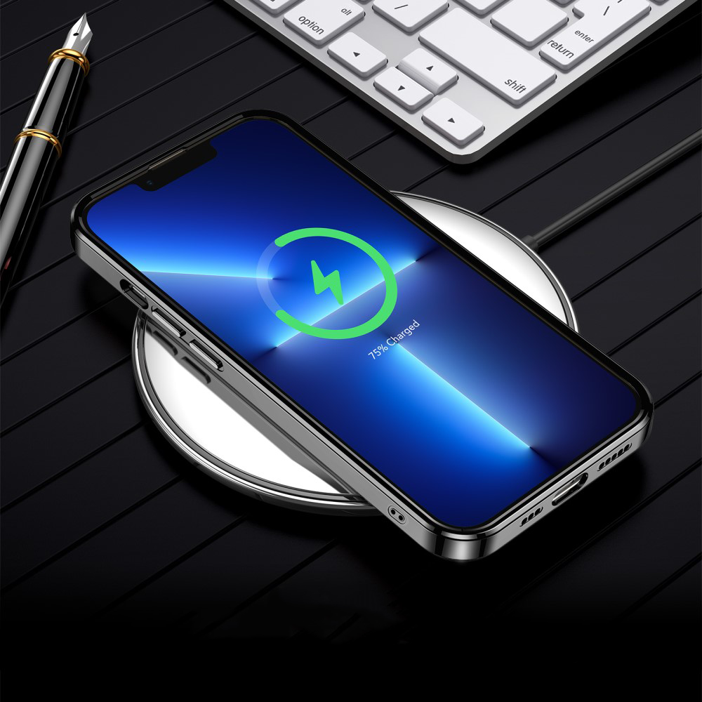 iPhone 13 Pro Project Zero Series Hülle TPU Bumper   Air Cushion Fallschutz - Transparent / Schwarz