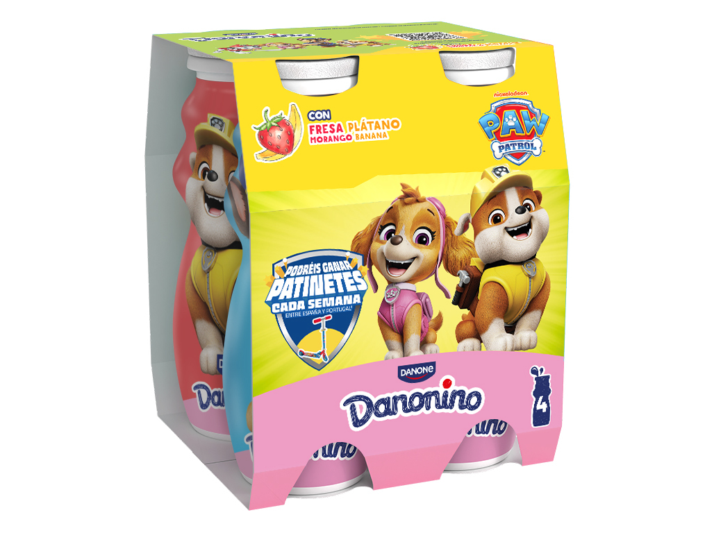 IOGURTE INFANTIL DANONINO P/BEBER MORANGO BANANA 4X100G