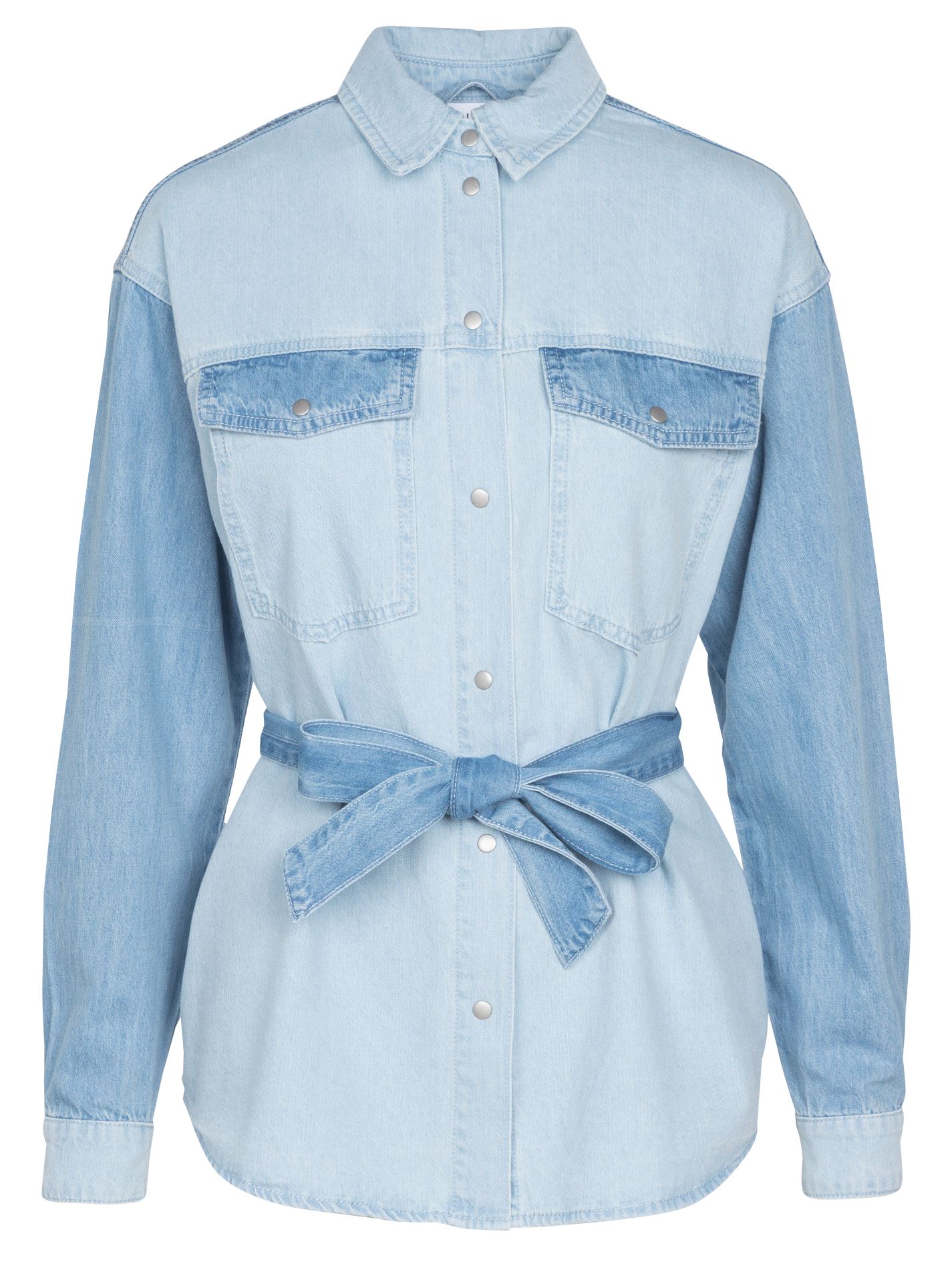 SHIRON - Chemise col classique en jean | Bleu