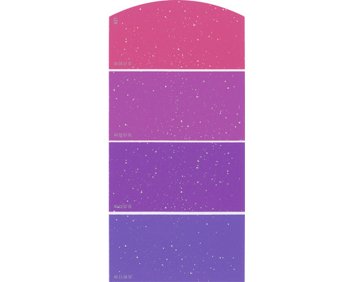 Kleurstaalkaart, kleurenkaart H27, glittereffect, intens paars kleurenschema, 21x10 cm