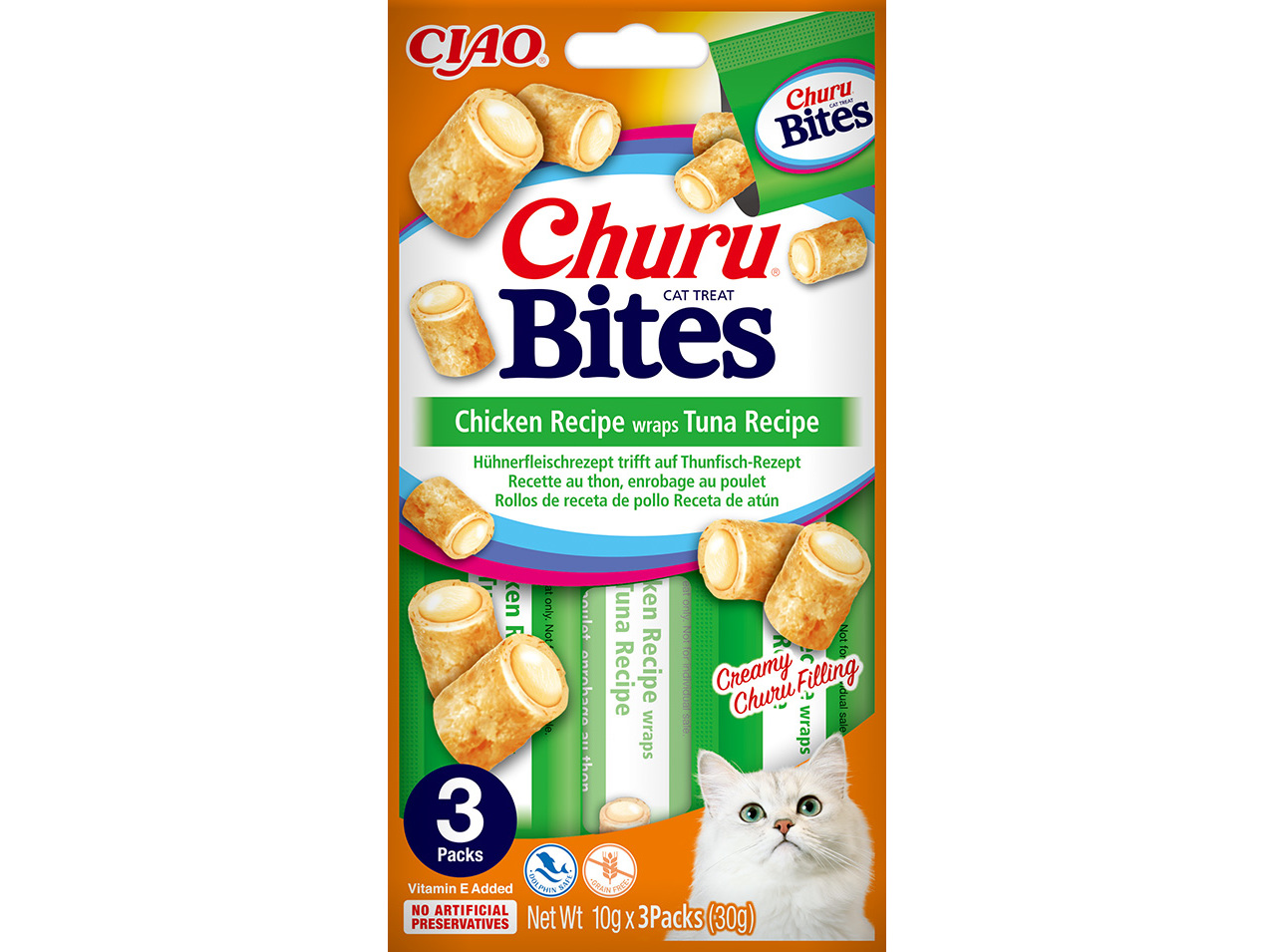 SNACK PARA GATO CIAO CHURU FRANGO / ATUM 3X10G