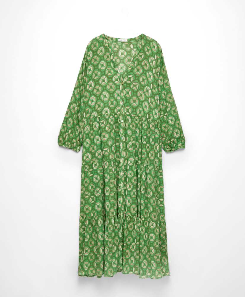 Vestido túnica, 100% algodão, estampado