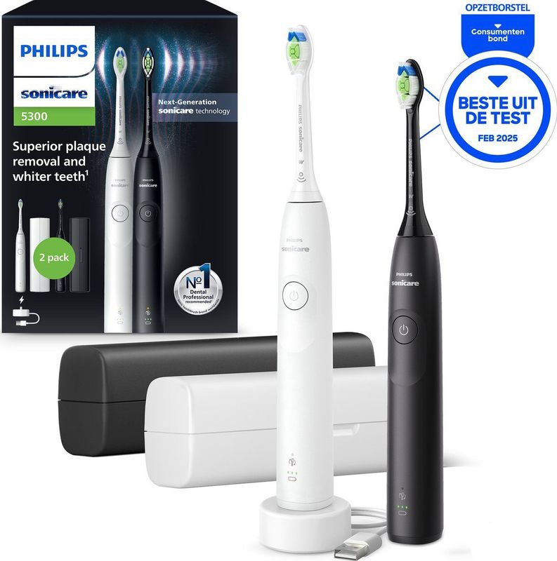 Philips - Sonicare 5300 - Elektrische Tandenborstel - Wit - Geavanceerde Reiniging