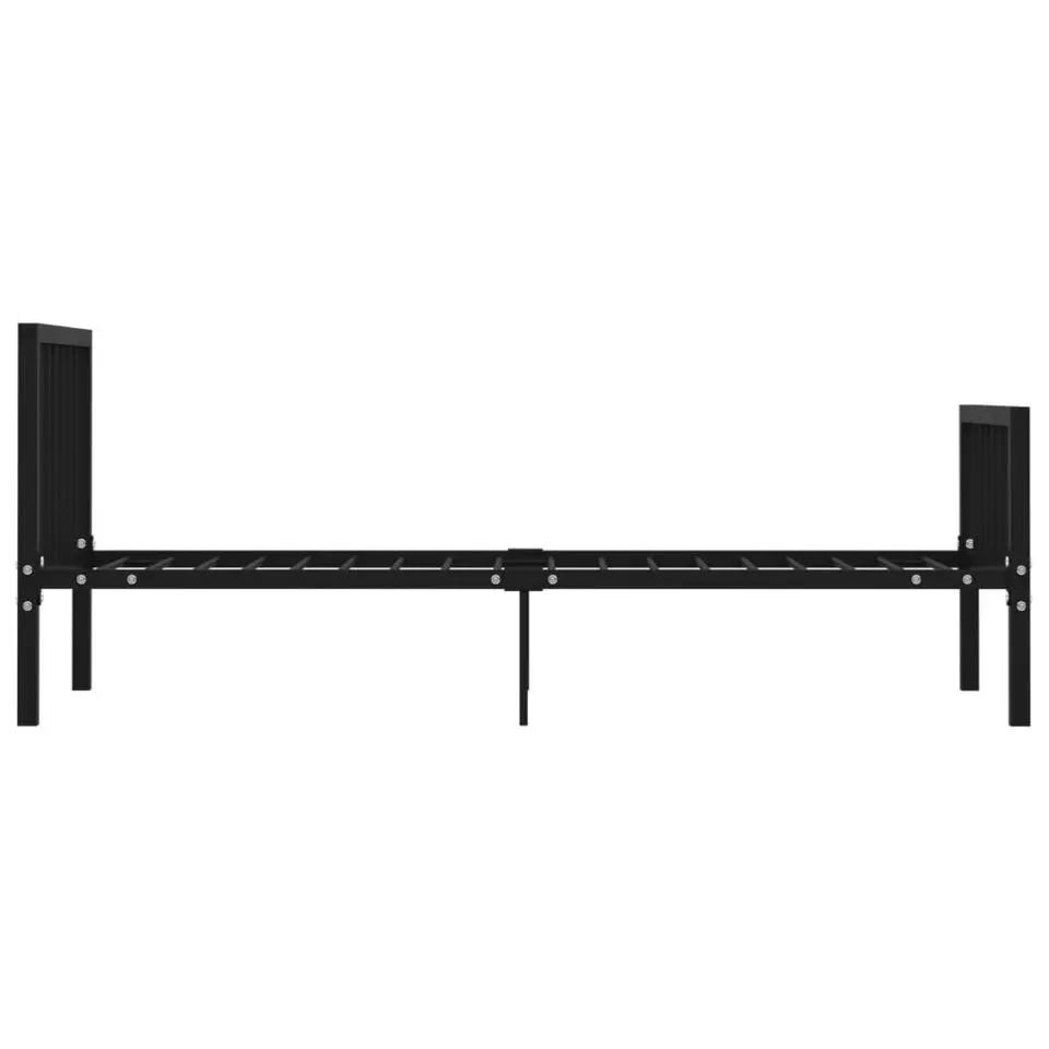 vidaXL - Bed frame met hoofdbord - Zwart - Metaal - 90 x 200 cm