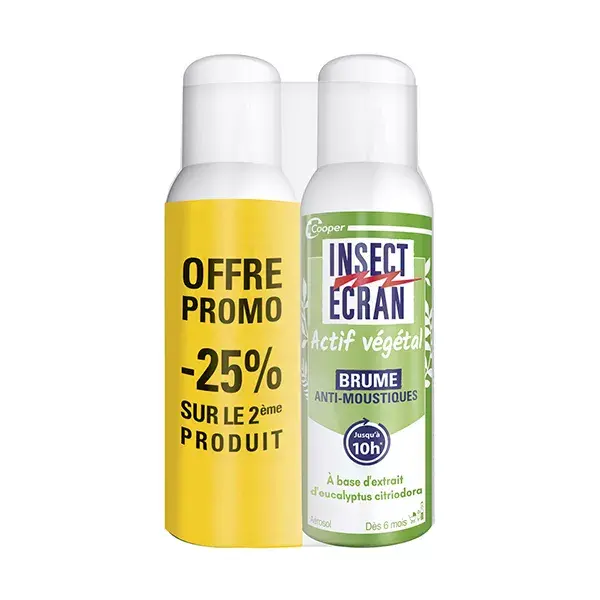 Insect Ecran Brume Anti-Moustiques Peau Origine Végétale Aérosol 100ml Lots x2
