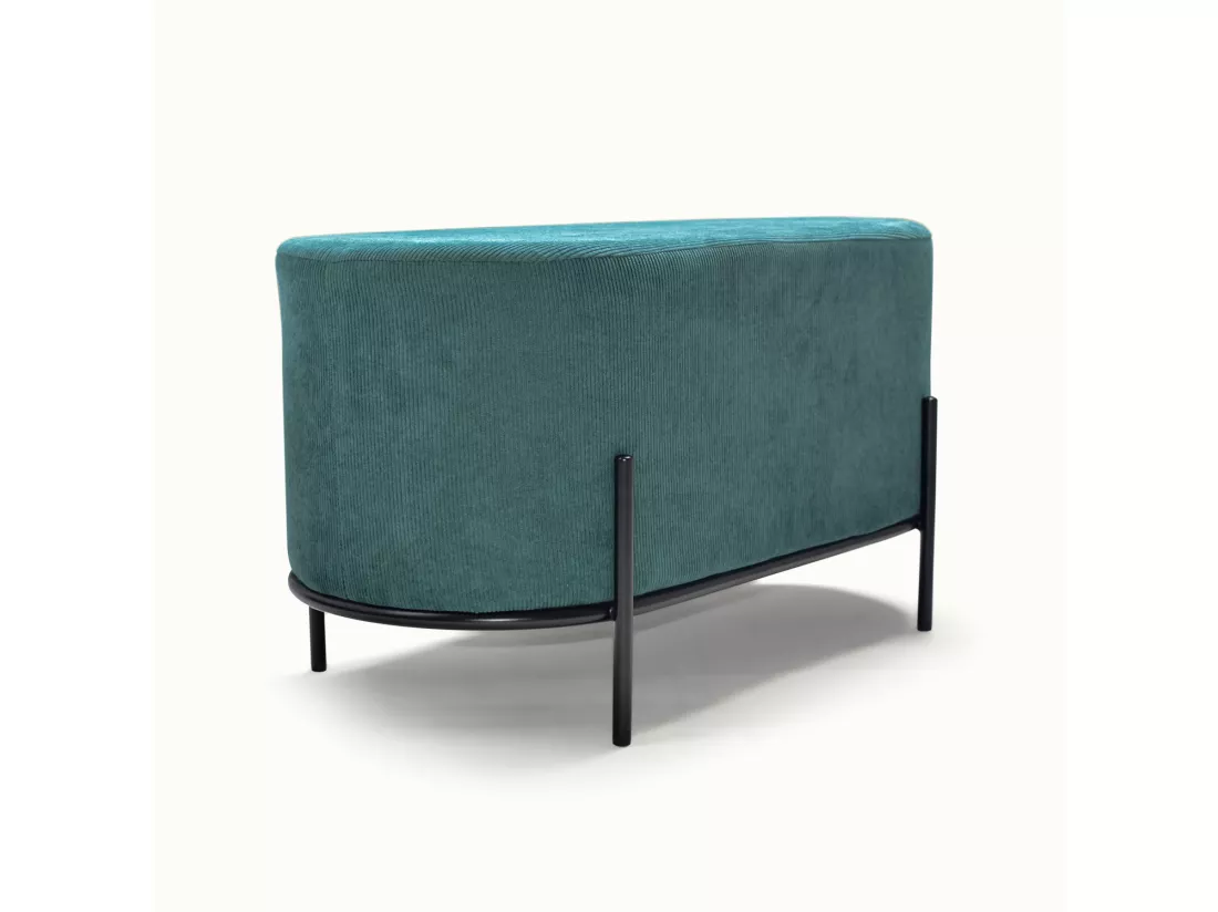 LIPSIA VELVET - Pouf ovale en velours côtelé