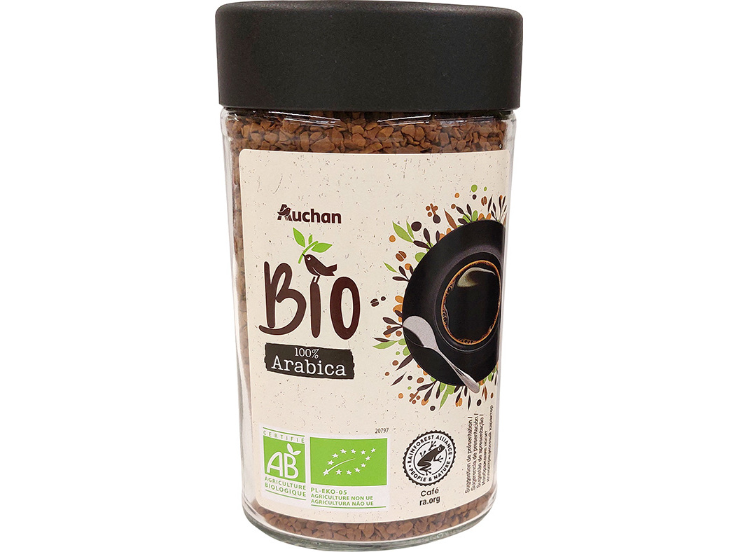 CAFÉ SOLÚVEL AUCHAN BIO LIOFILIZADO INTENSIDADE 6 100G