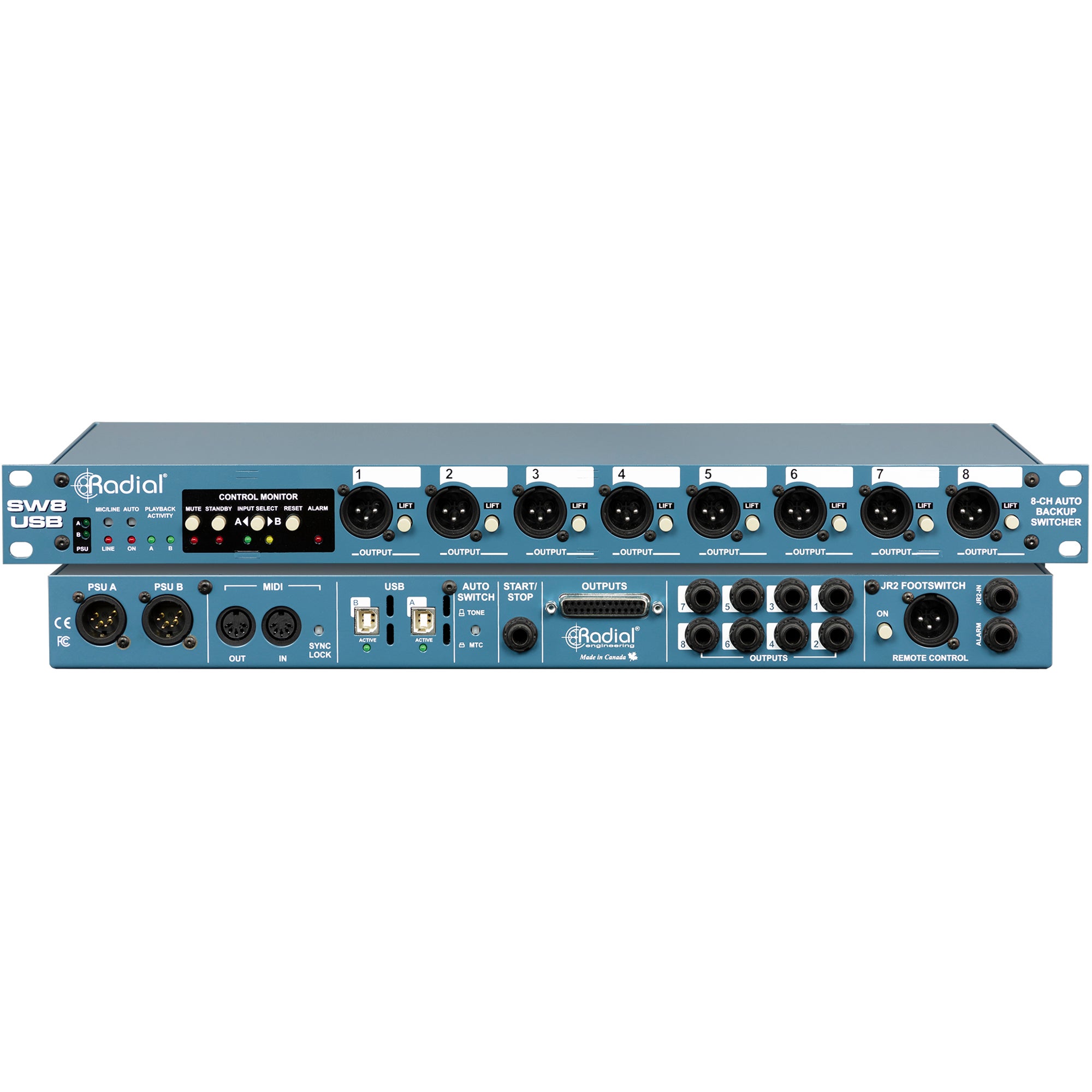Radial SW8-USB Interface en Auto Switcher