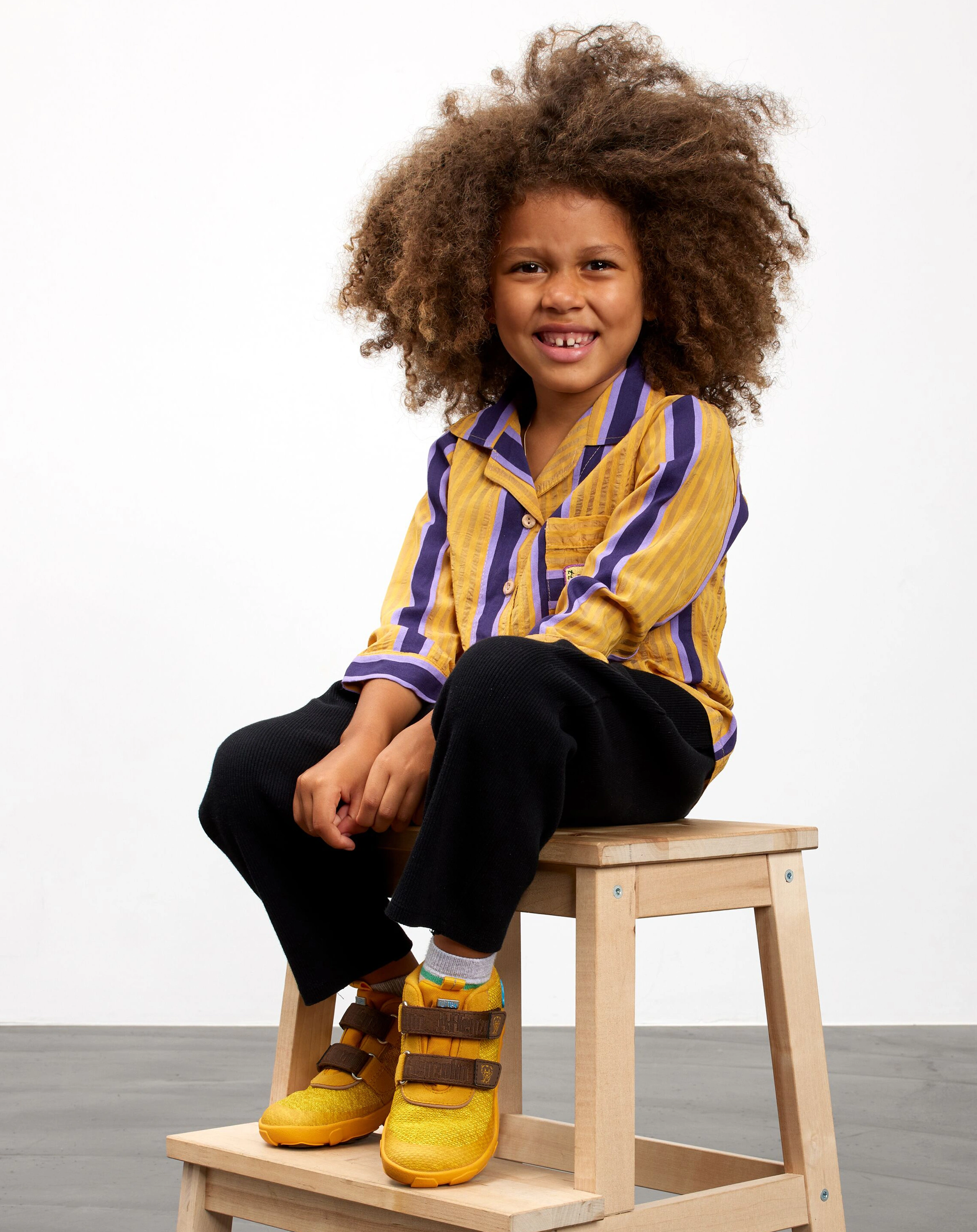 Strick-Halbschuhe HAPPY SMILE TIGER in gelb