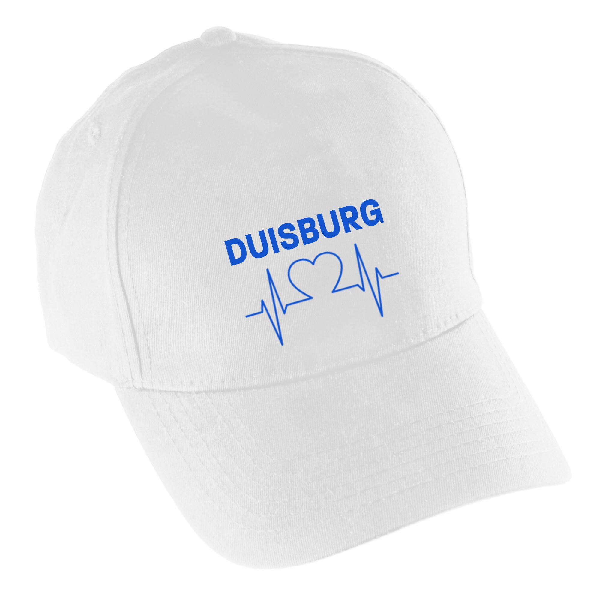 multifanshop® Baseballcap - Duisburg - Herzschlag - Druck blau