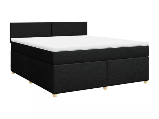 Sommier à lattes de lit avec matelas Noir 180x200 cm Tissu
