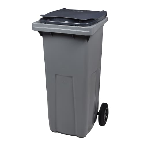 Conteneur 2 roues PEHD Korok sans barre 120L gris/gris Rossignol