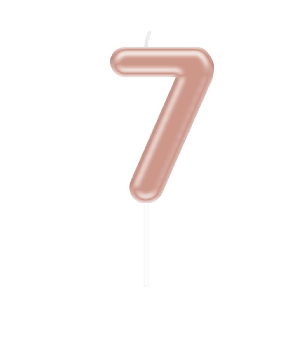 7 Jaar Kaars Rose Goud 10,5cm