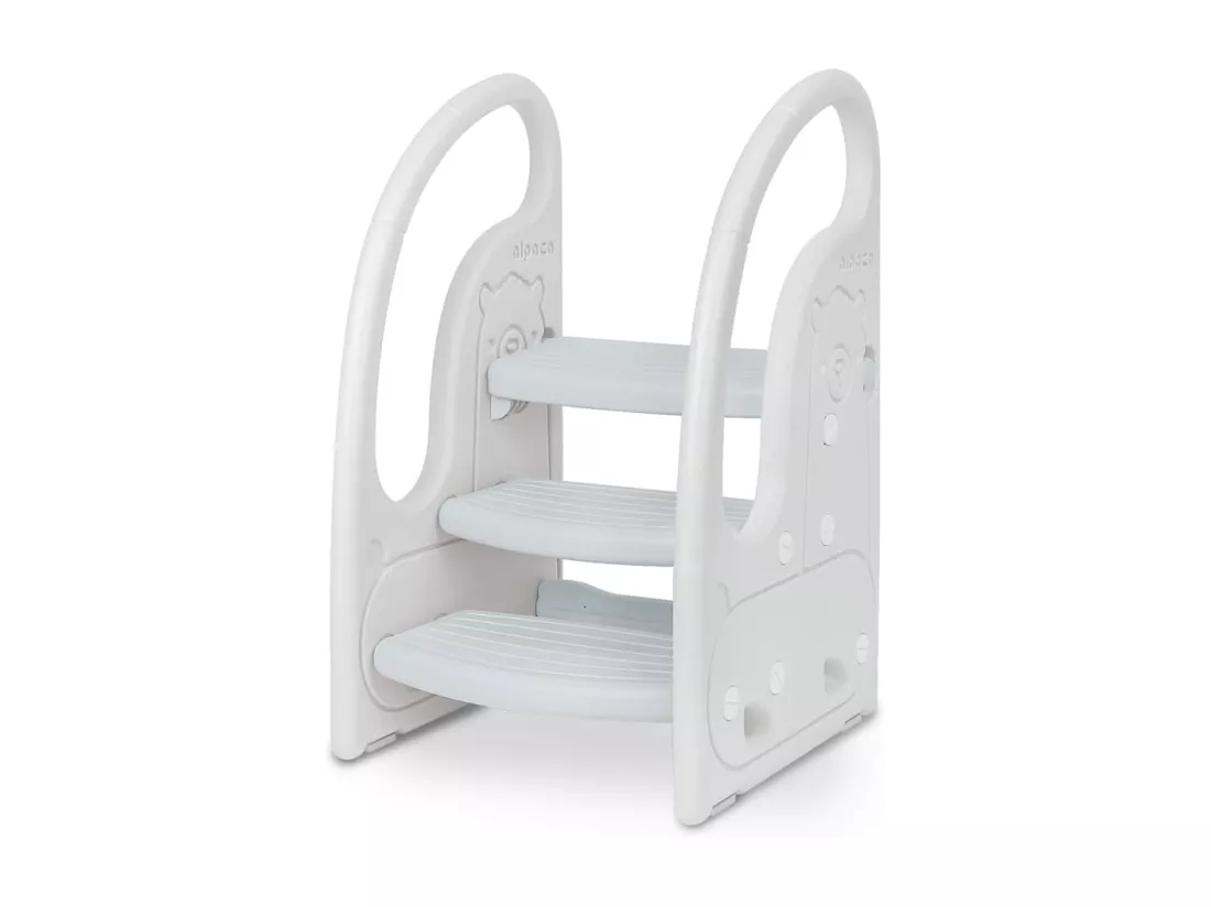 Tabouret marchepied en plastique, 2/3 marches, avec accoudoirs, matériaux écologiques, 44x44x72cm