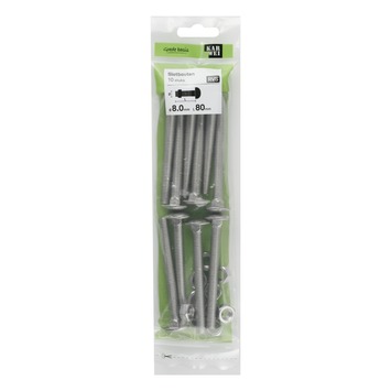 KARWEI slotbout rvs 8x80 mm (10 stuks)