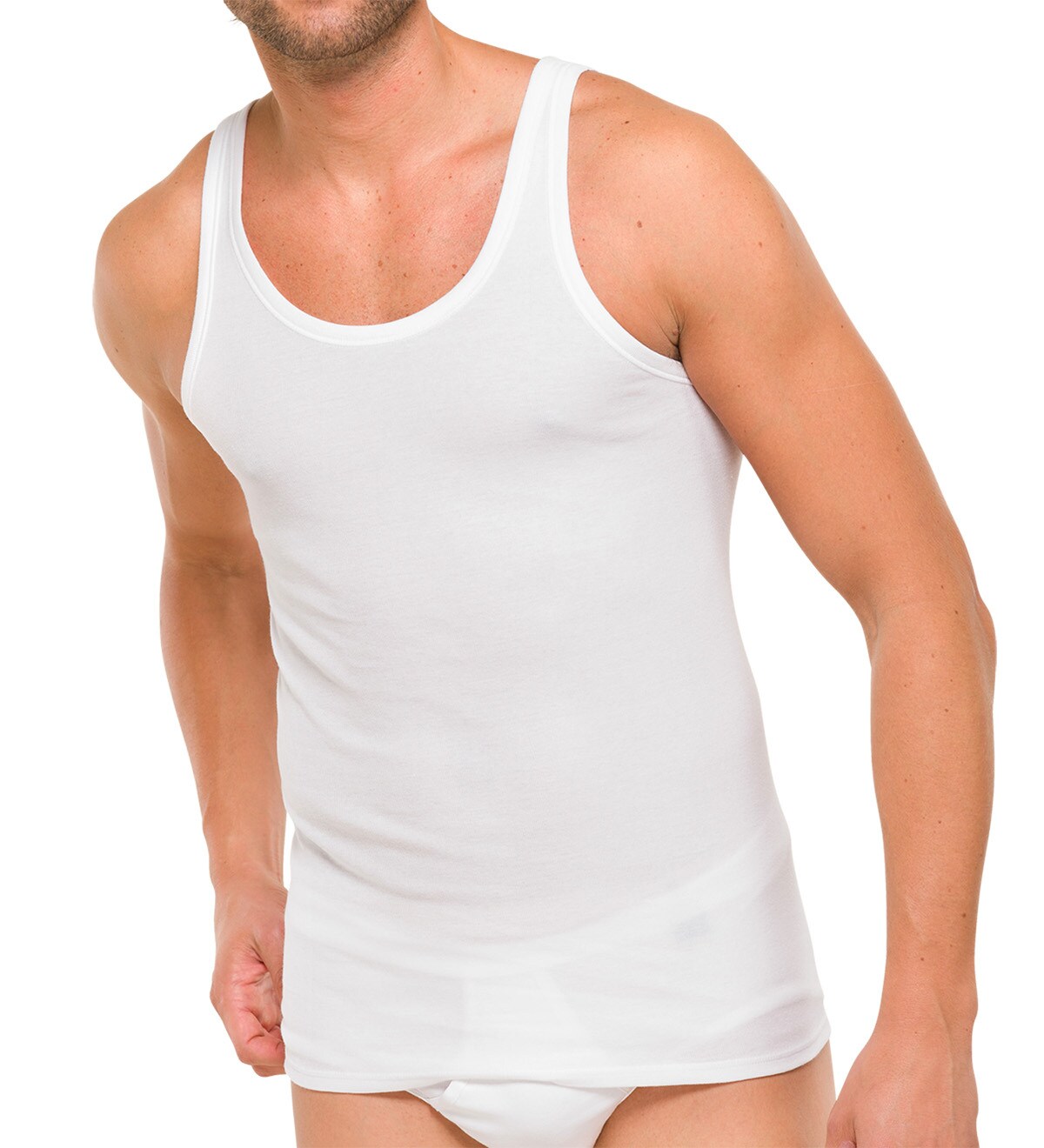 ESSENTIALS Herren Unterhemd Weiß