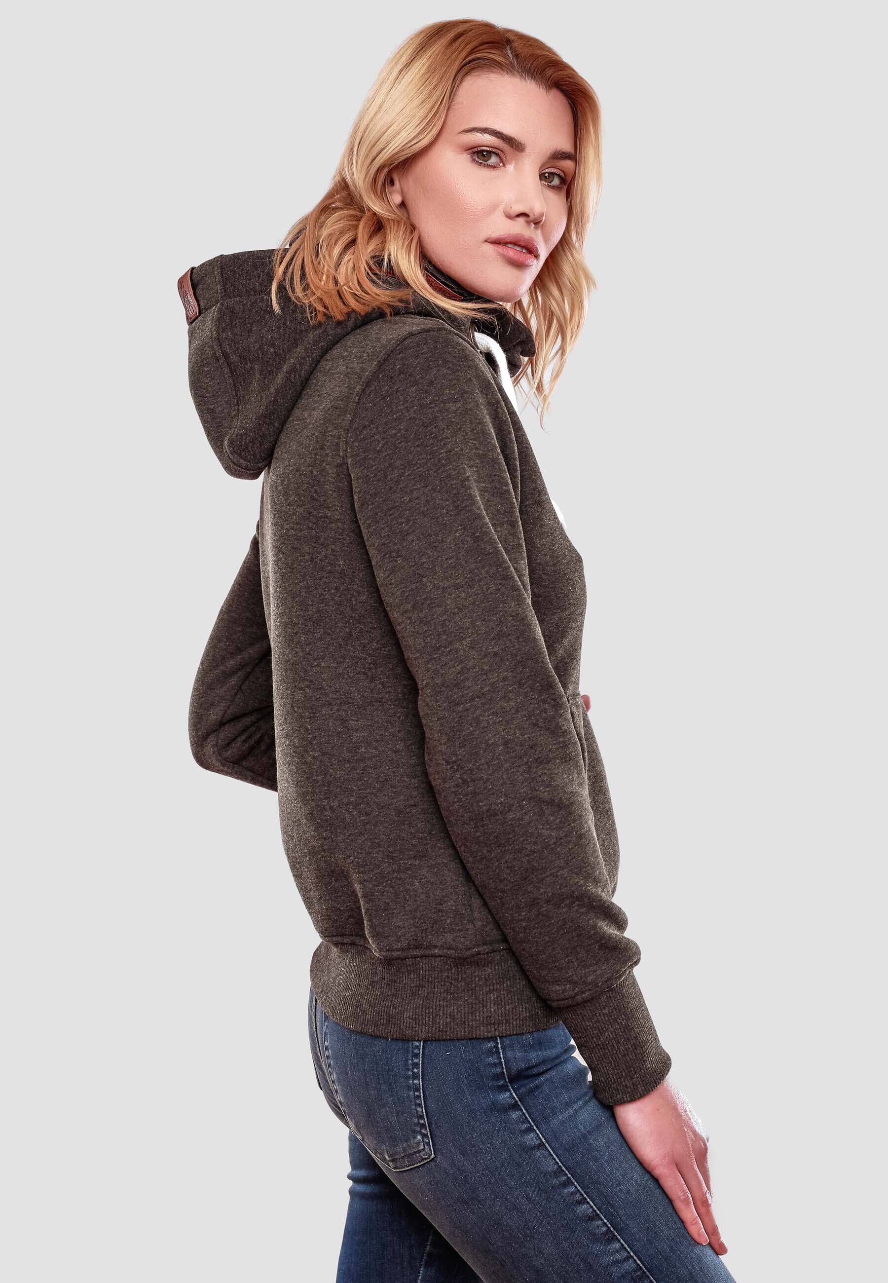 NAVAHOO Damen Kapuzensweatshirt Weicher Hoodie mit dicken Tunnelzugkordeln & Kapuze Raniaa