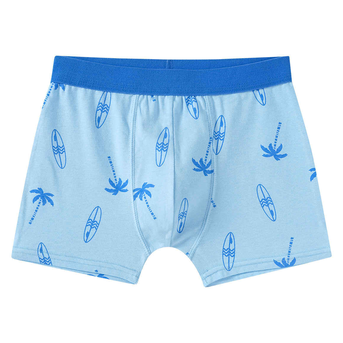 Famy 5 Jungen Boxer in verschiedenen Dessins hellblau / dunkelblau / weiss