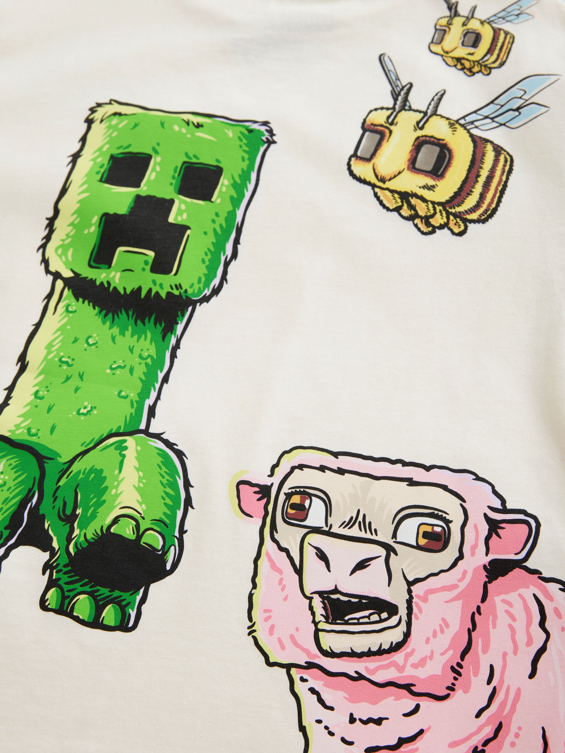 Crème - Oversized T-shirt met grafische print (3-16jr)