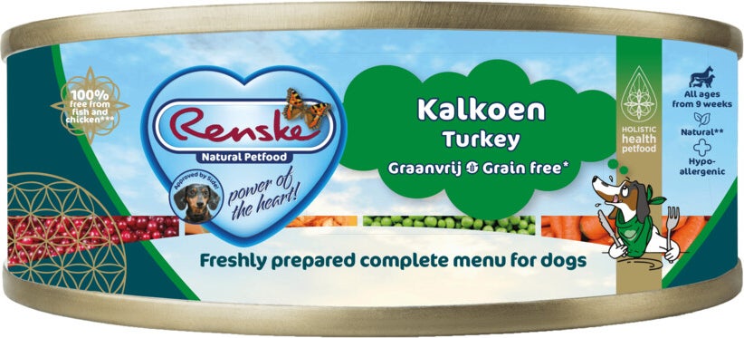 Renske hondenvoer kalkoen graanvrij junior/adult 95 gram