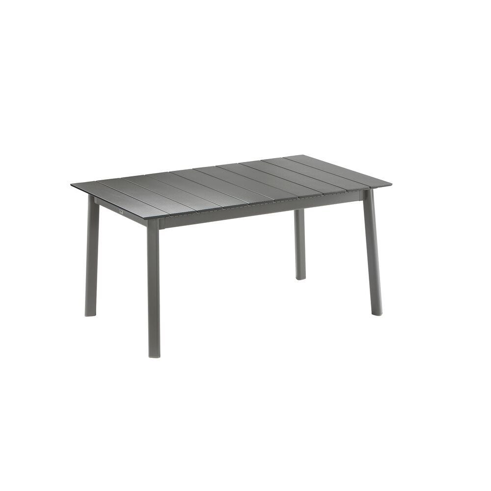 Gartentisch für 4 bis 6 Personen Oron Aluminium-Latten Grau Titane