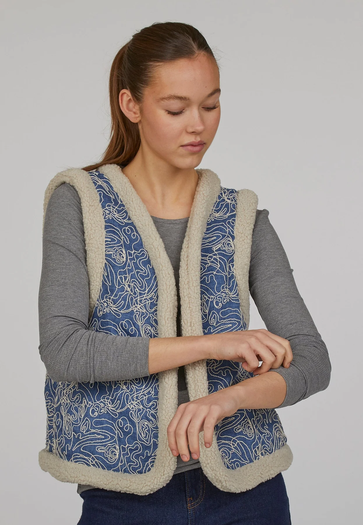 Sisters Point Debea-Ve1 116 denim blue cream