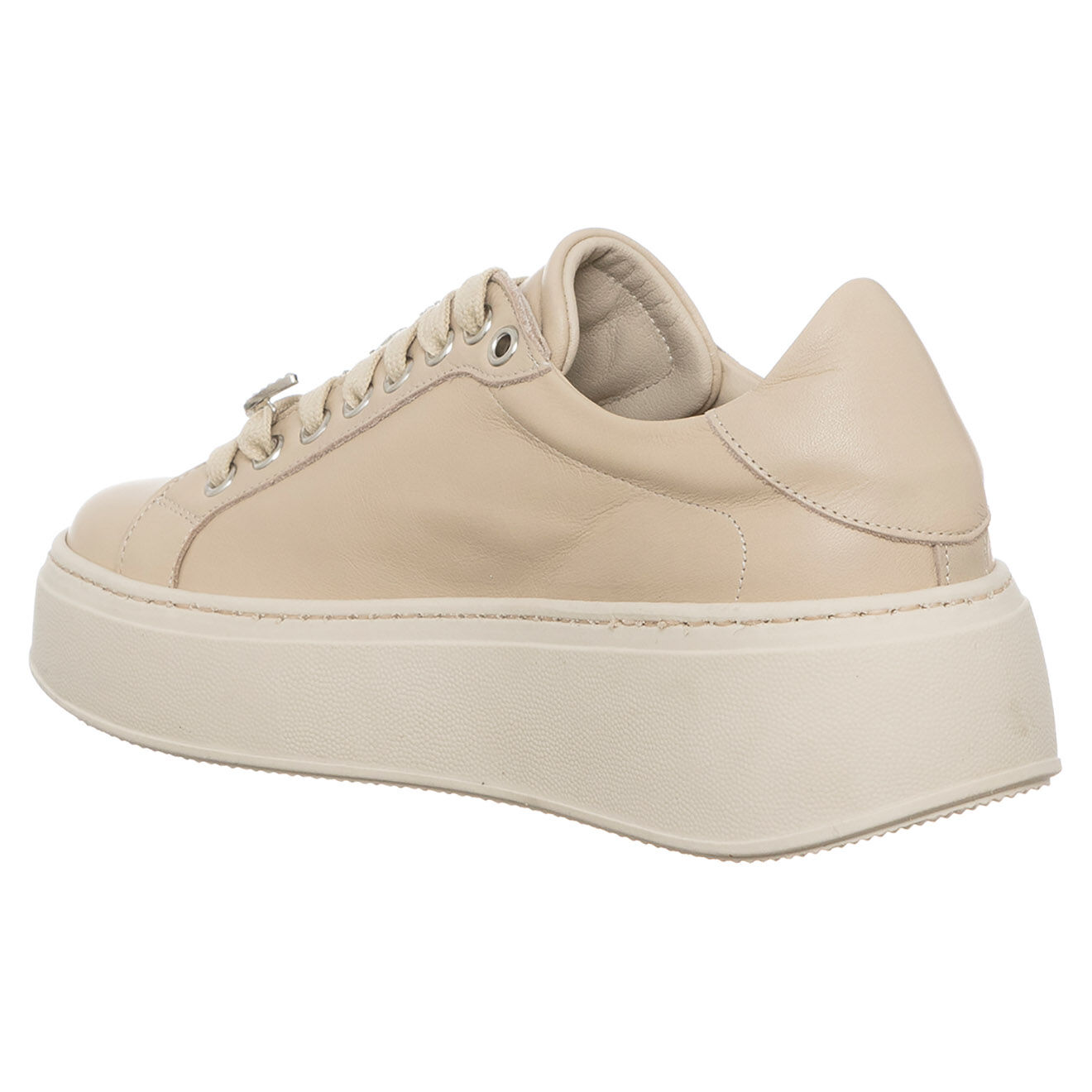 Loretta Pettinari Sneakers en Cuir Garance beiges
