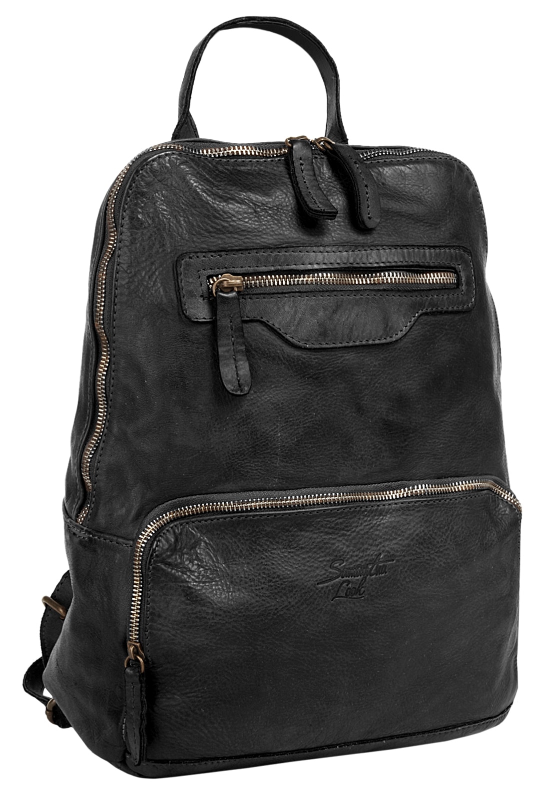 Samantha Look Cityrucksack echt Leder, Made in Italy
