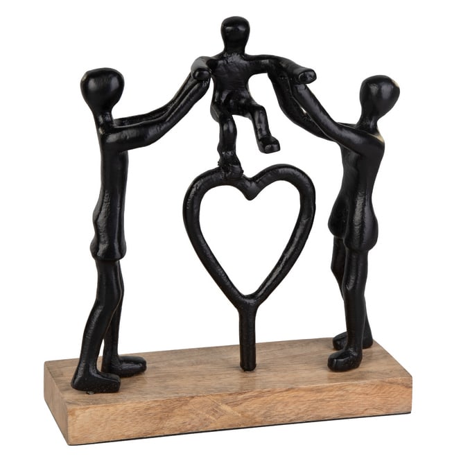 Standdeko - Familie mit Herz - ca. 20 x 8 x 23 cm
