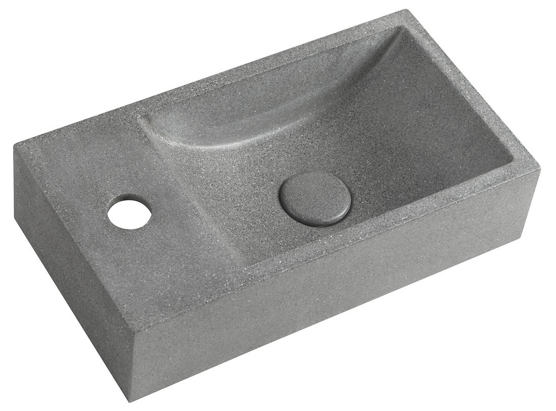 Sapho Crest fontein 40x22cm zwart graniet links