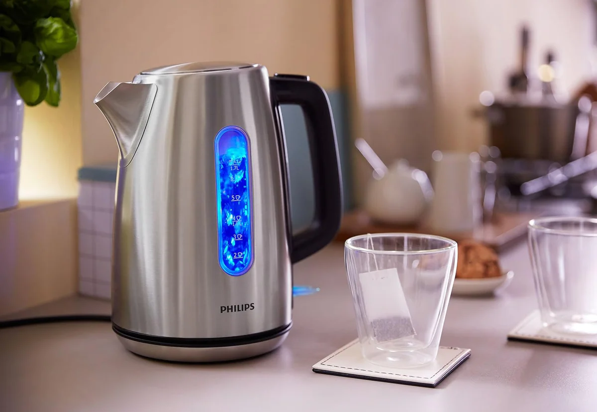 bouilloire électrique de 1,7L 2200W gris noir Philips