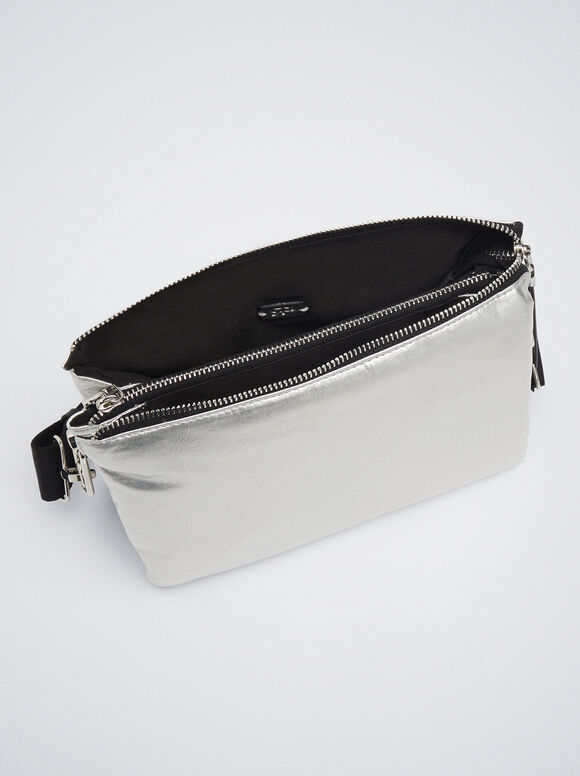 Bolso Bandolera Metalizado - Plateado