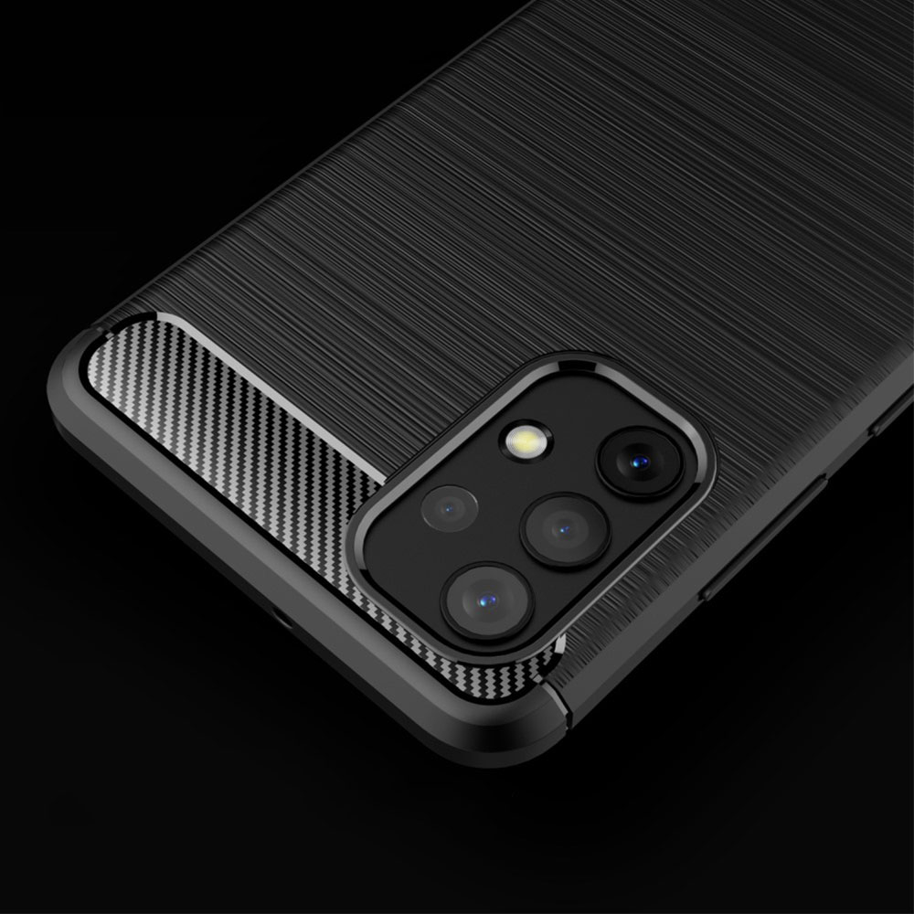 Samsung Galaxy A32 (4G) Gummi Case Schutzhülle im Carbon Look - Schwarz