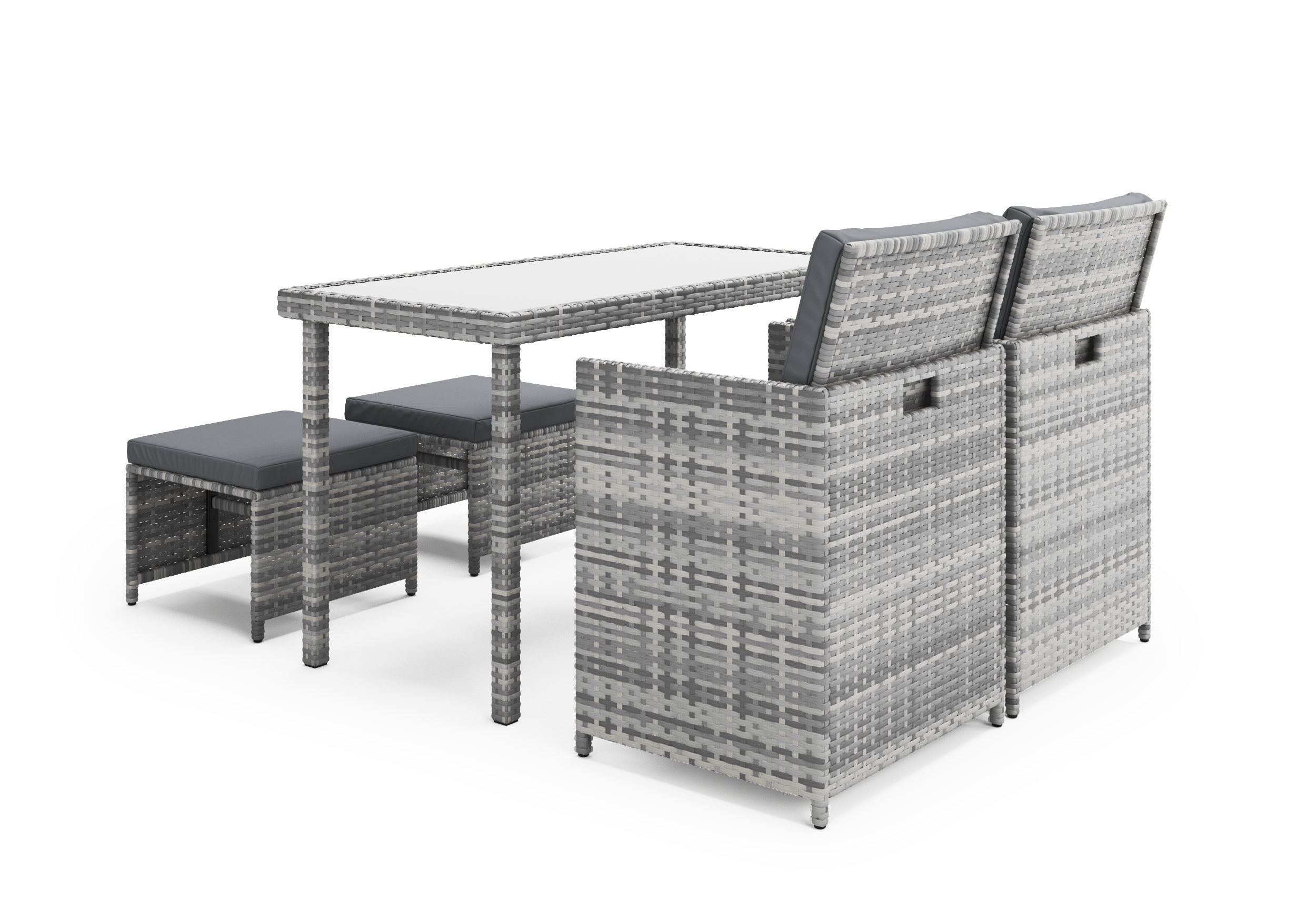 Gartenset Rattan BASTIA grau