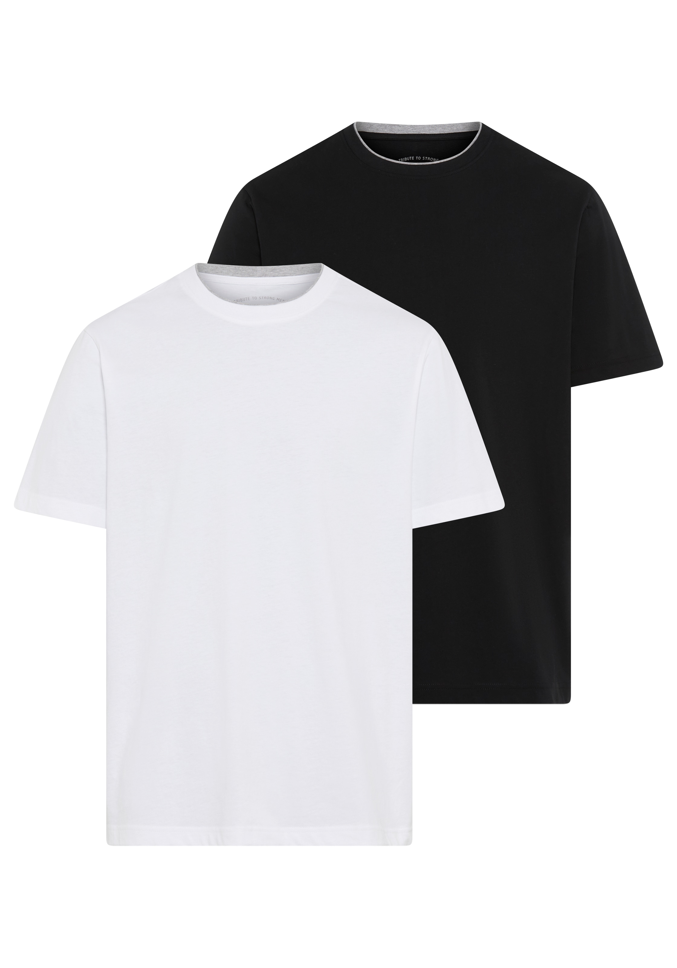 Man's World Rundhalsshirt »Neue Kollektion!«, mit kontrastfarbigen Einsatz am Halsausschnitt