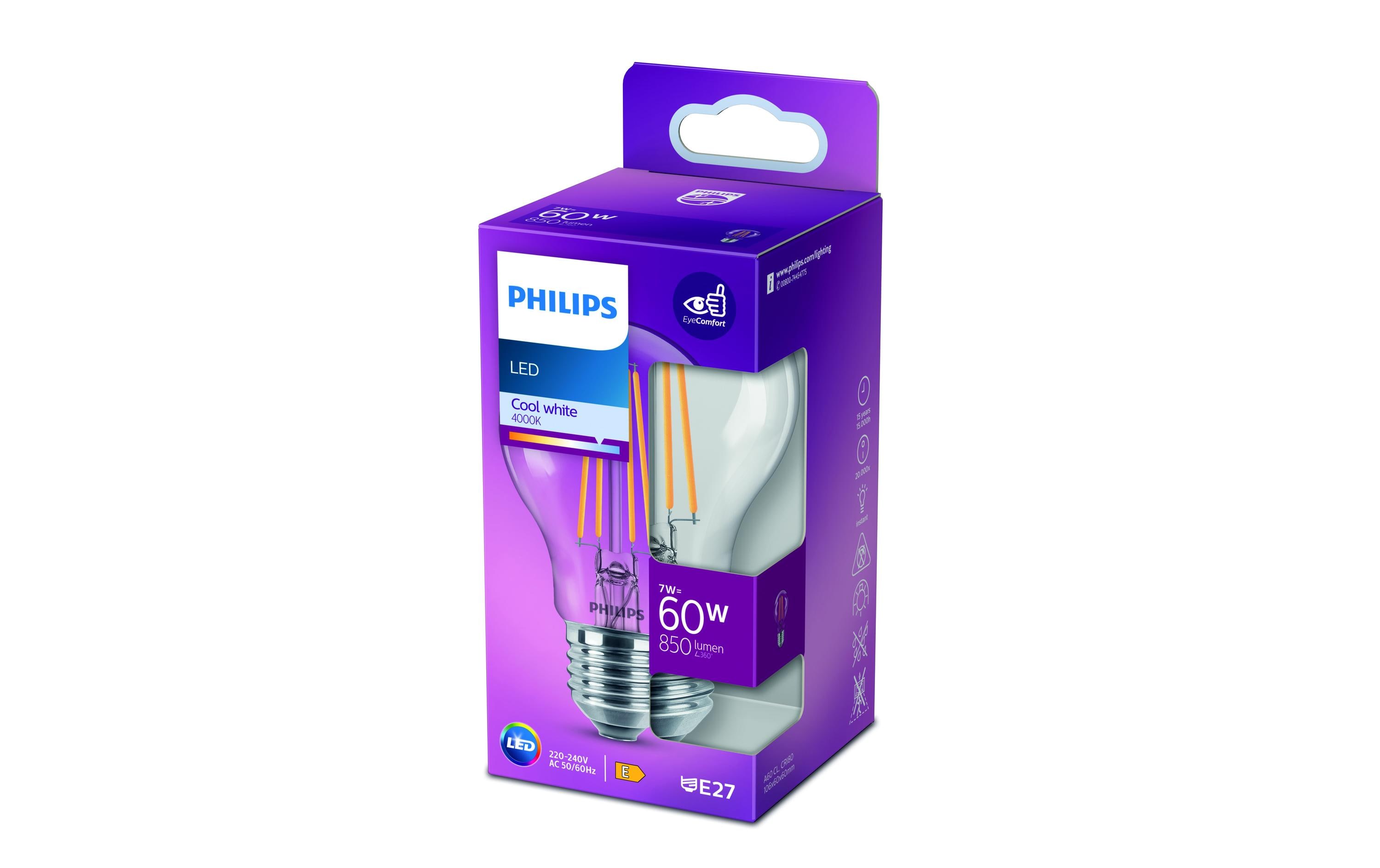 Lampe LED classic 60W A60 E27 CW CL ND RFSRT4Leuchtmittel A60 mit klarem Glas