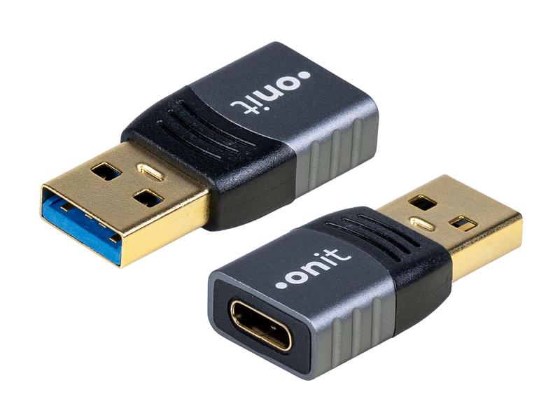 onit USB 3.1 Adapter USB-A Stecker - USB-C Buchse, 1 Stück Adapter USB-A auf USB-C