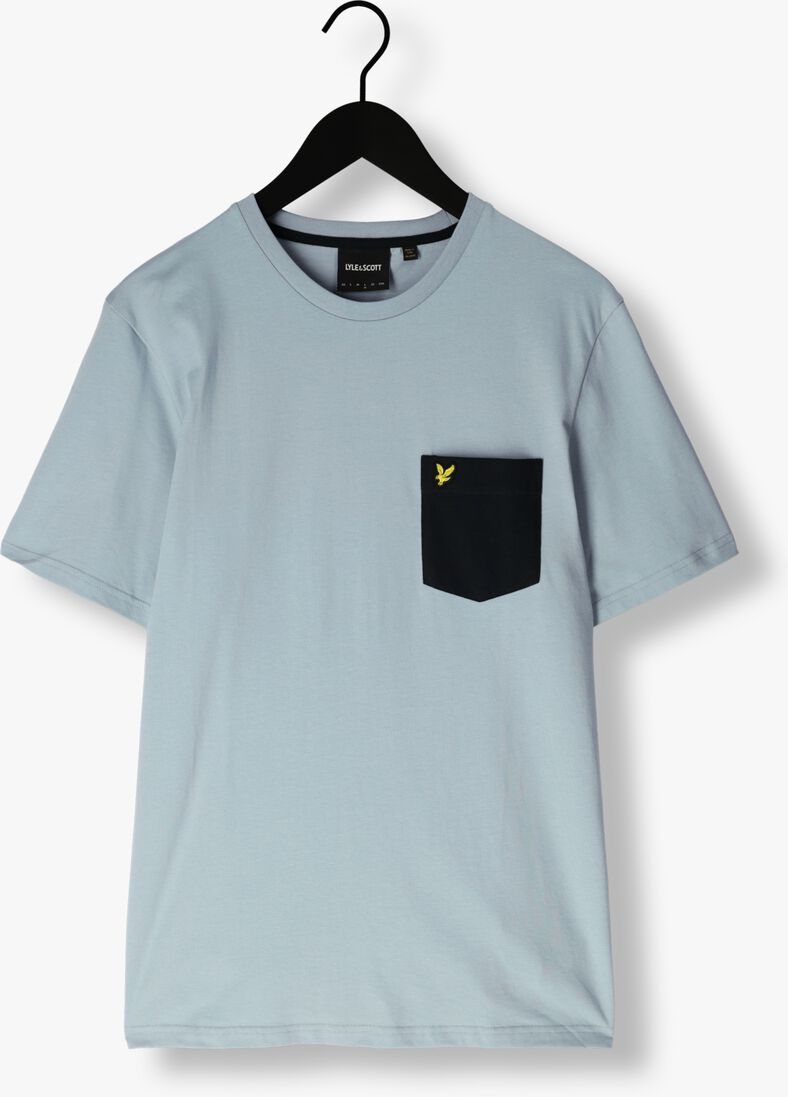 LYLE & SCOTT blauwe lyle & scott t-shirt contrast pocket t-shirt
