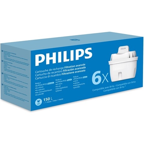 Cartouche filtre à eau Philips Pack 6 cartouches filtrantes AWP212