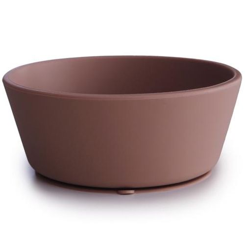 Mushie siliconen kinderkom met zuignap - cloudy mauve