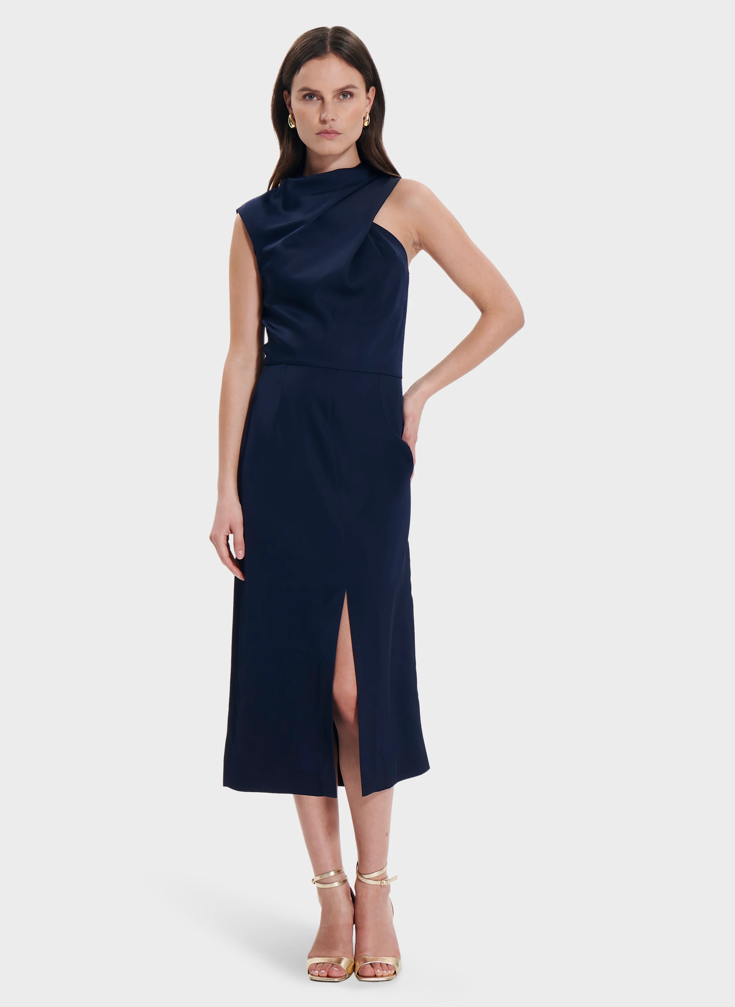 RYVANA - Robe midi asymétrique | Bleu