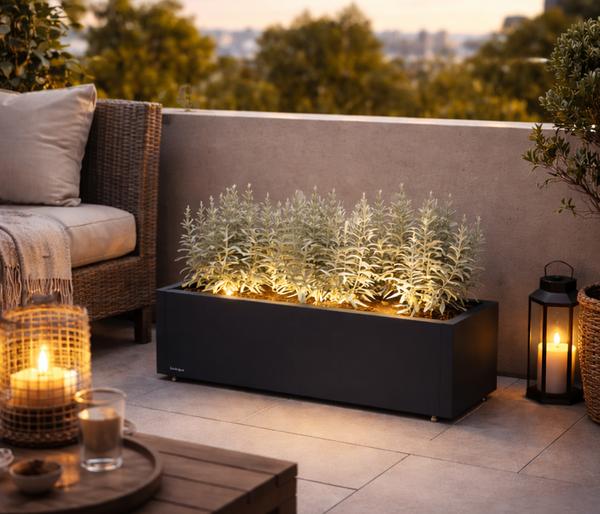Herstera Metall-Pflanzkasten Cube Balcony LED,