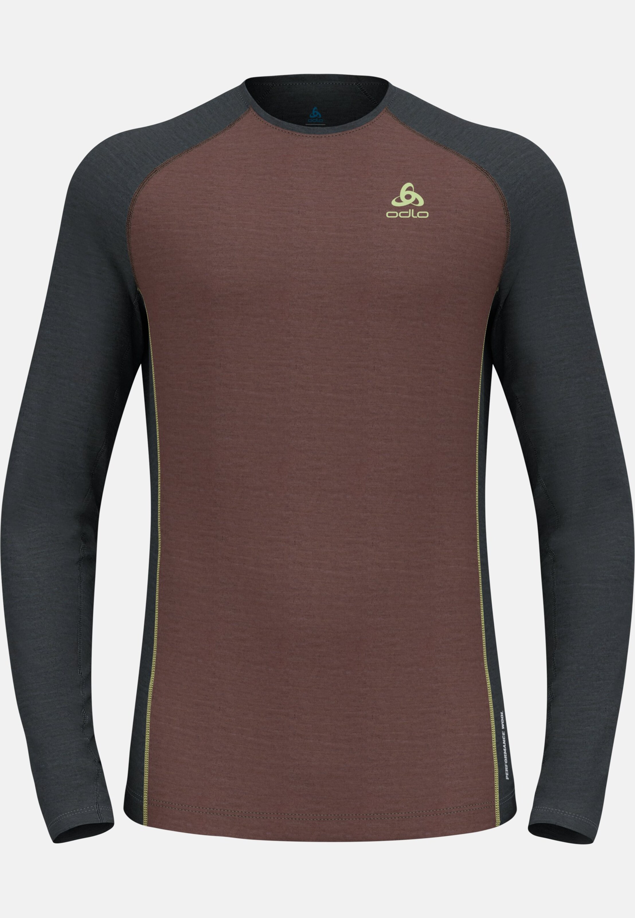 Natural Performance Wool 150 Base Layer Langarmshirt in fudge - dark grey melange